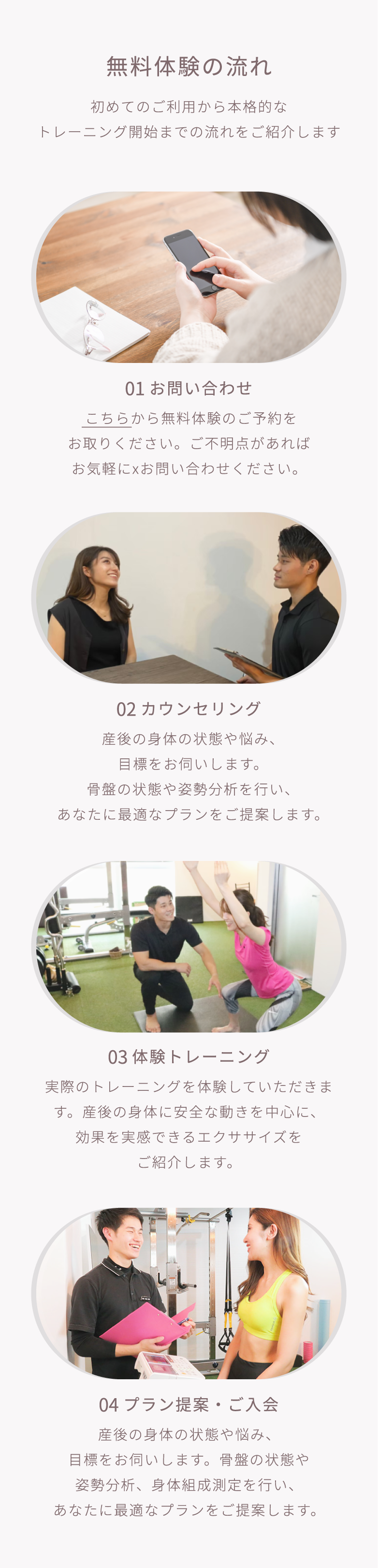 無料体験の流れ