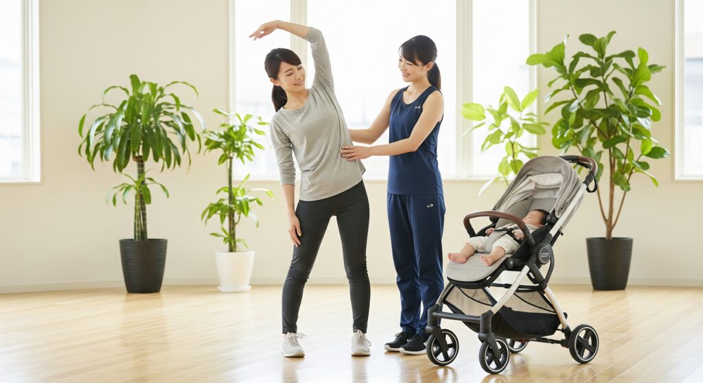 産後ダイエットでパーソナルジムに通うママ