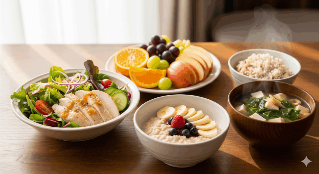 帝王切開後のぽっこりお腹改善に効果的な高たんぱく・栄養バランスの良い食事
