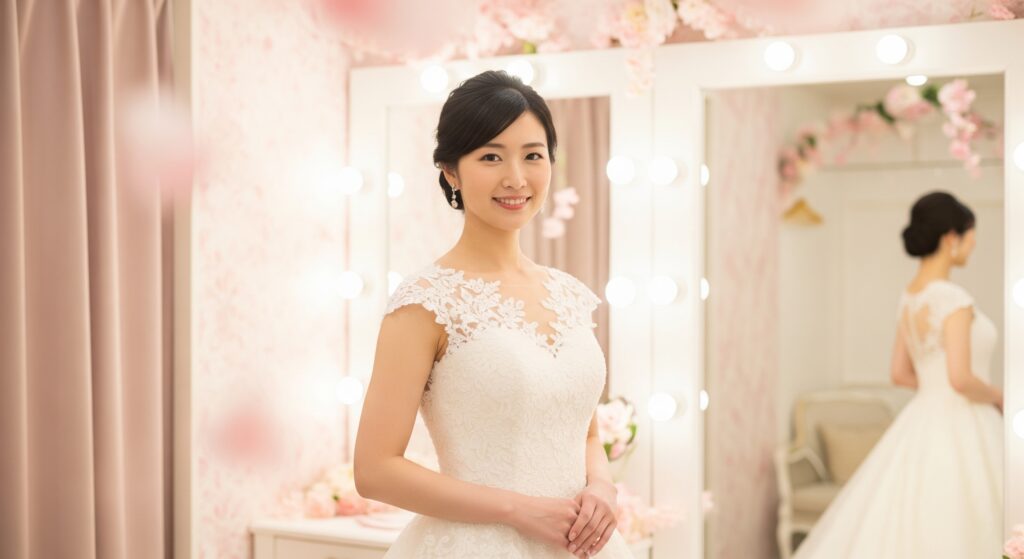 東京での結婚式にあたり、ダイエットに成功して理想の姿で当日を迎えた花嫁