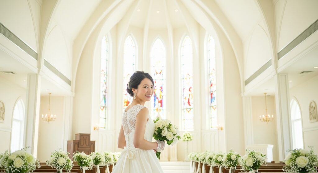 結婚式のための追い込みダイエットに成功し、理想の姿で結婚式を迎えた花嫁