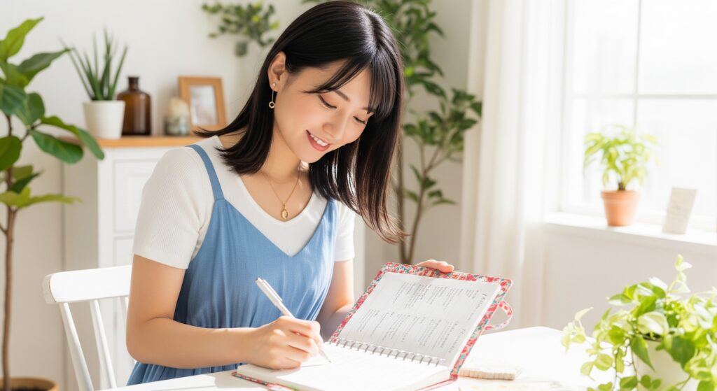 結婚式までに痩せるために計画を練る花嫁