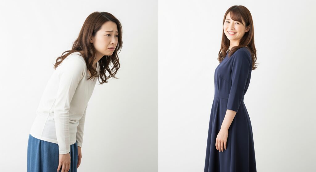 東京での結婚式にあたり、ダイエットに成功した花嫁のビフォーアフター