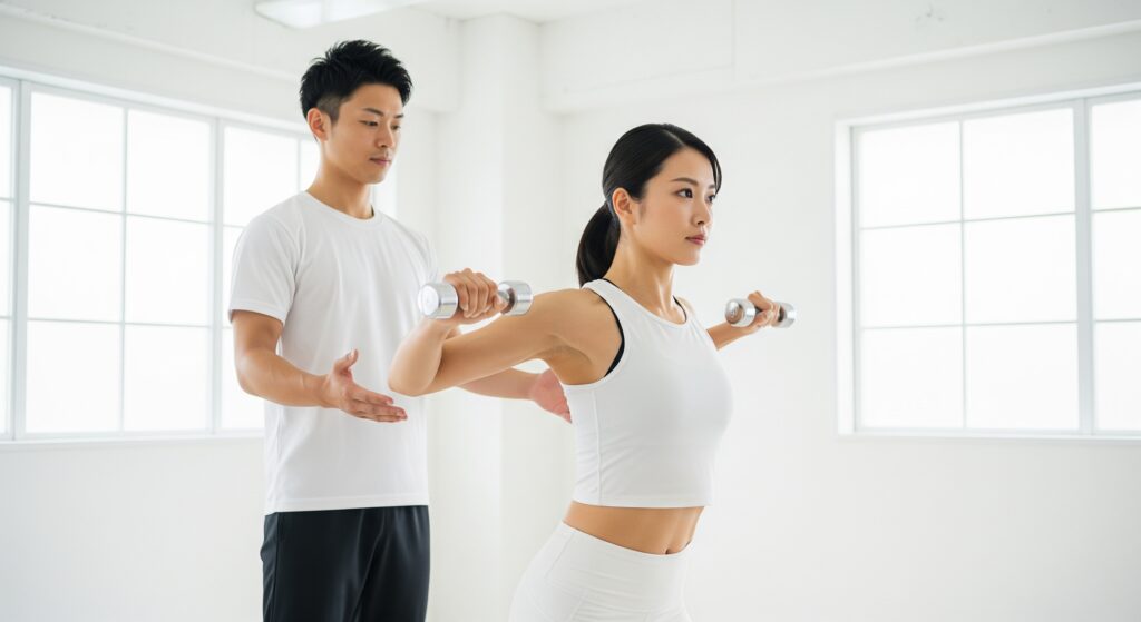 結婚式に向けて-10kgのダイエットのためのパーソナルトレーニングを受けている女性