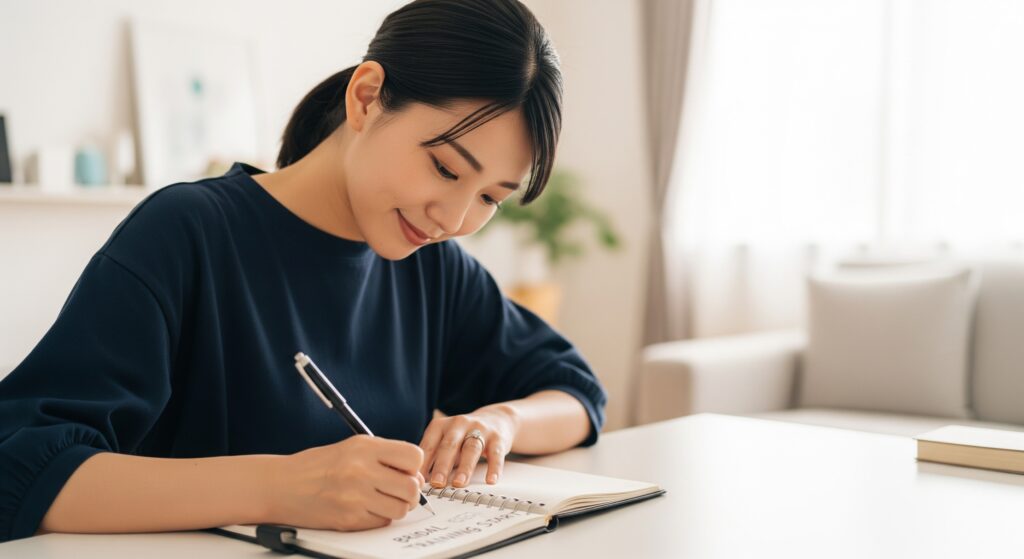 ブライダルスタジオでのフォトウエディングに向けてのダイエットの計画を立てる花嫁