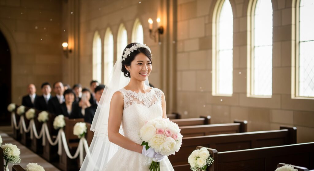 結婚式直前の追い込みダイエットに成功し、理想の姿を手に入れた花嫁