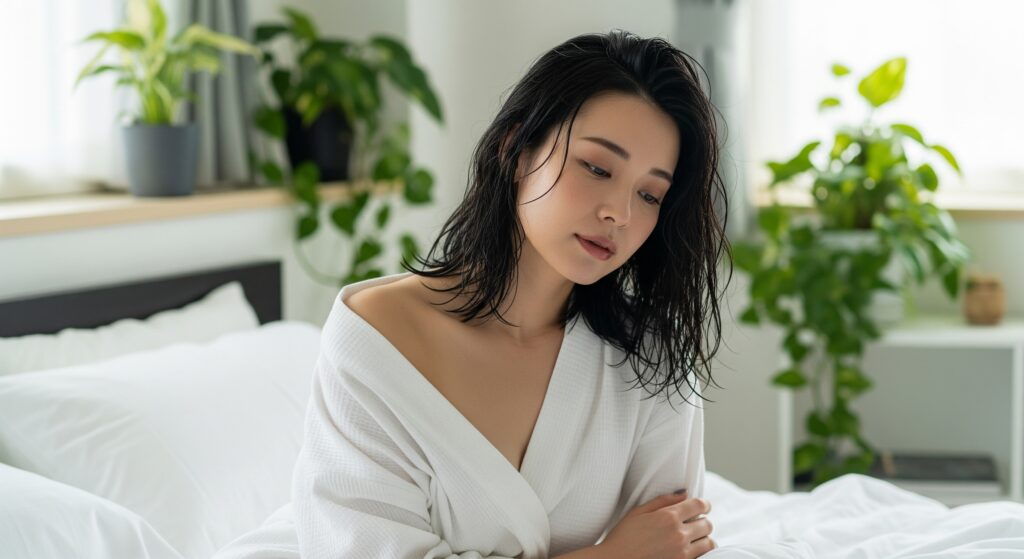 ブライダルのための自宅でダイエットとしてセルフケアを行う花嫁