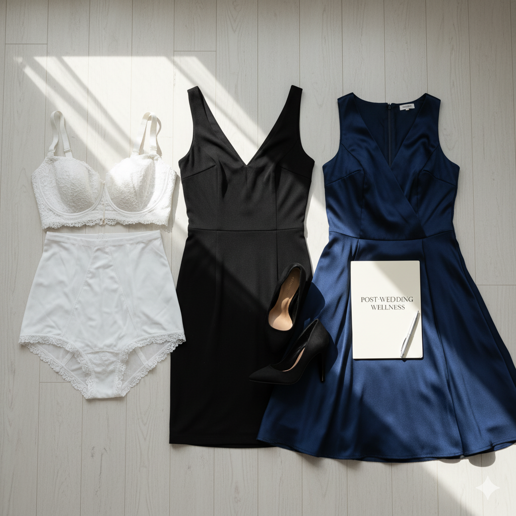 結婚式後に普段のワンピースや産後ケアに活用できるブライダルインナーの写真風イメージ
