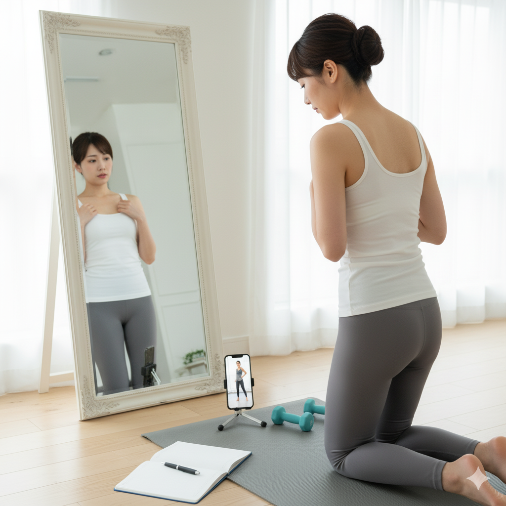 結婚式に向けてのダイエットに後悔を感じる花嫁が、自己流ダイエットに挑戦したものの痩せられずに落ち込んでいる様子