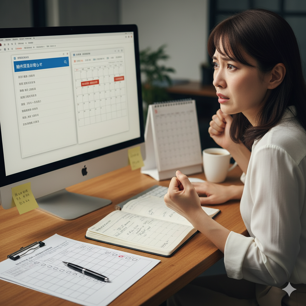 データ納期の遅れに焦る花嫁